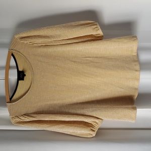 Striped Blouse with Balloon Sleeves EUC